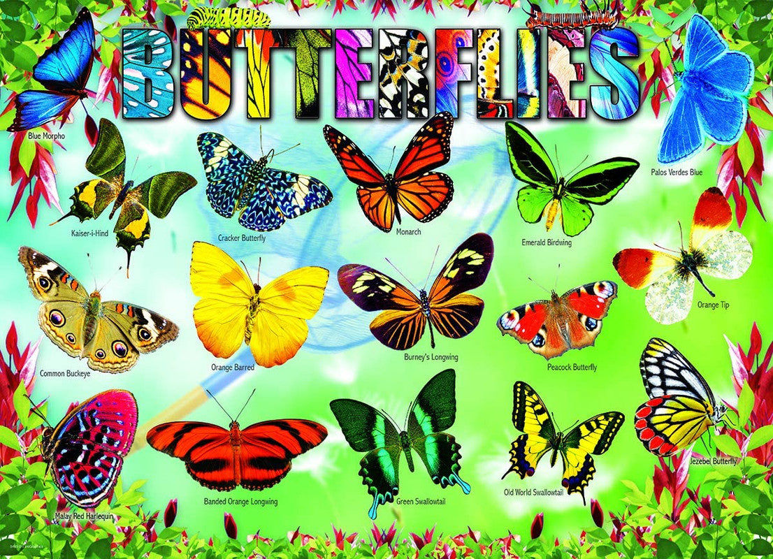 Garden Butterflies 100 Pieces Puzzle