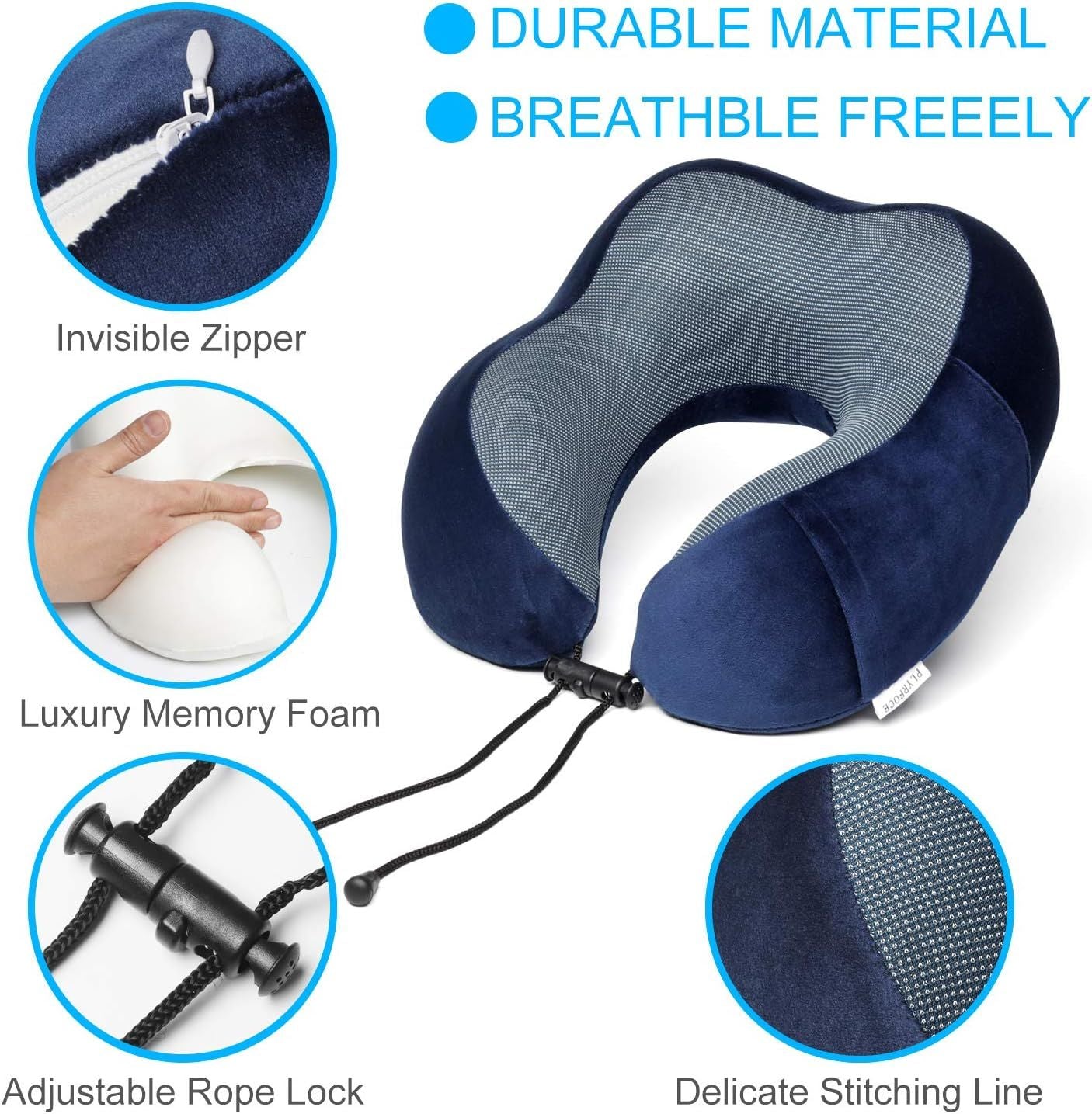 U Shaped Travel Pillow Memory Foam Neck Pillow for Airplane Car Office