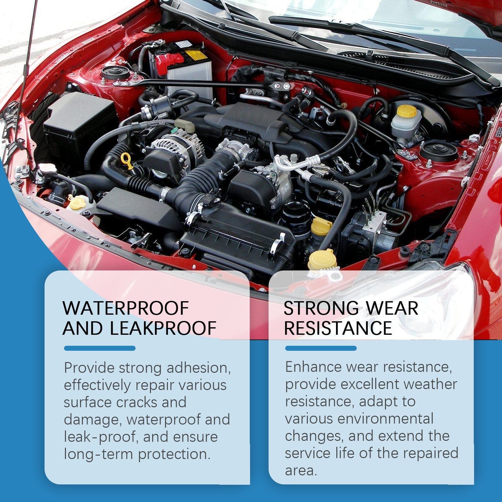 Auto Accessories Waterproof Sealant, Wear-Resistant Engine Repair Glue, Leak-Proof, Long-Lasting ,1set
