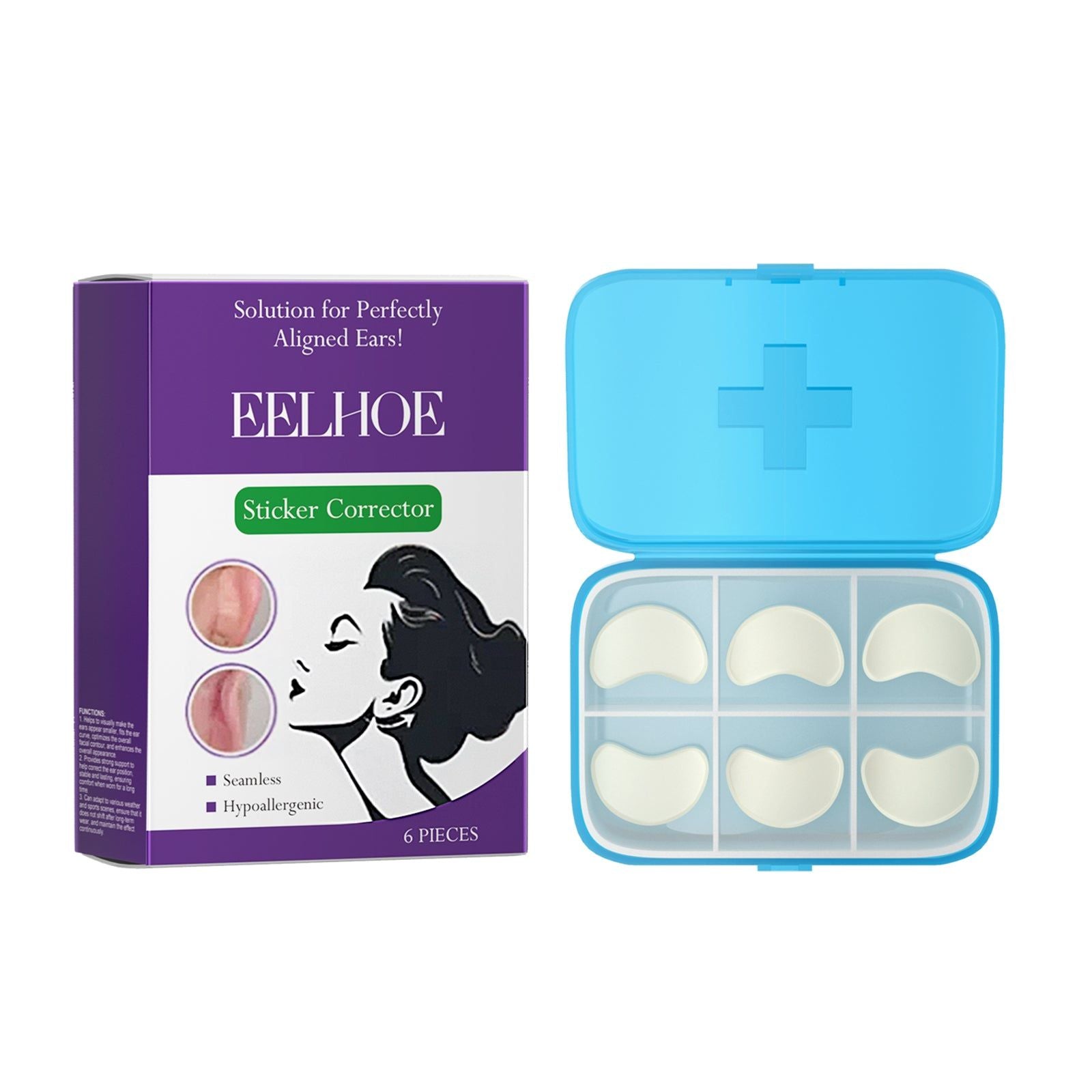 Contour Ears Enhancer, Invisible Support, Breathable Fit, Nano Glue, Easy Adjustment ,6 pieces