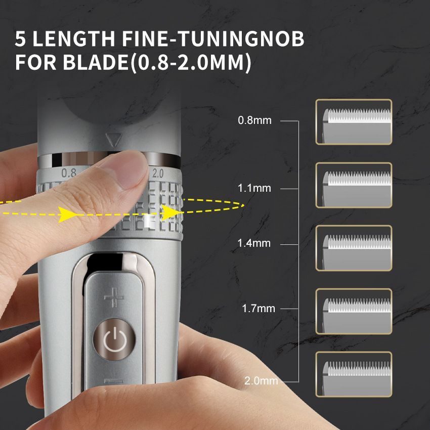 Portable Cordless Waterproof Hair Clippers Mute 5 gear Adjustable Speed For Barbers