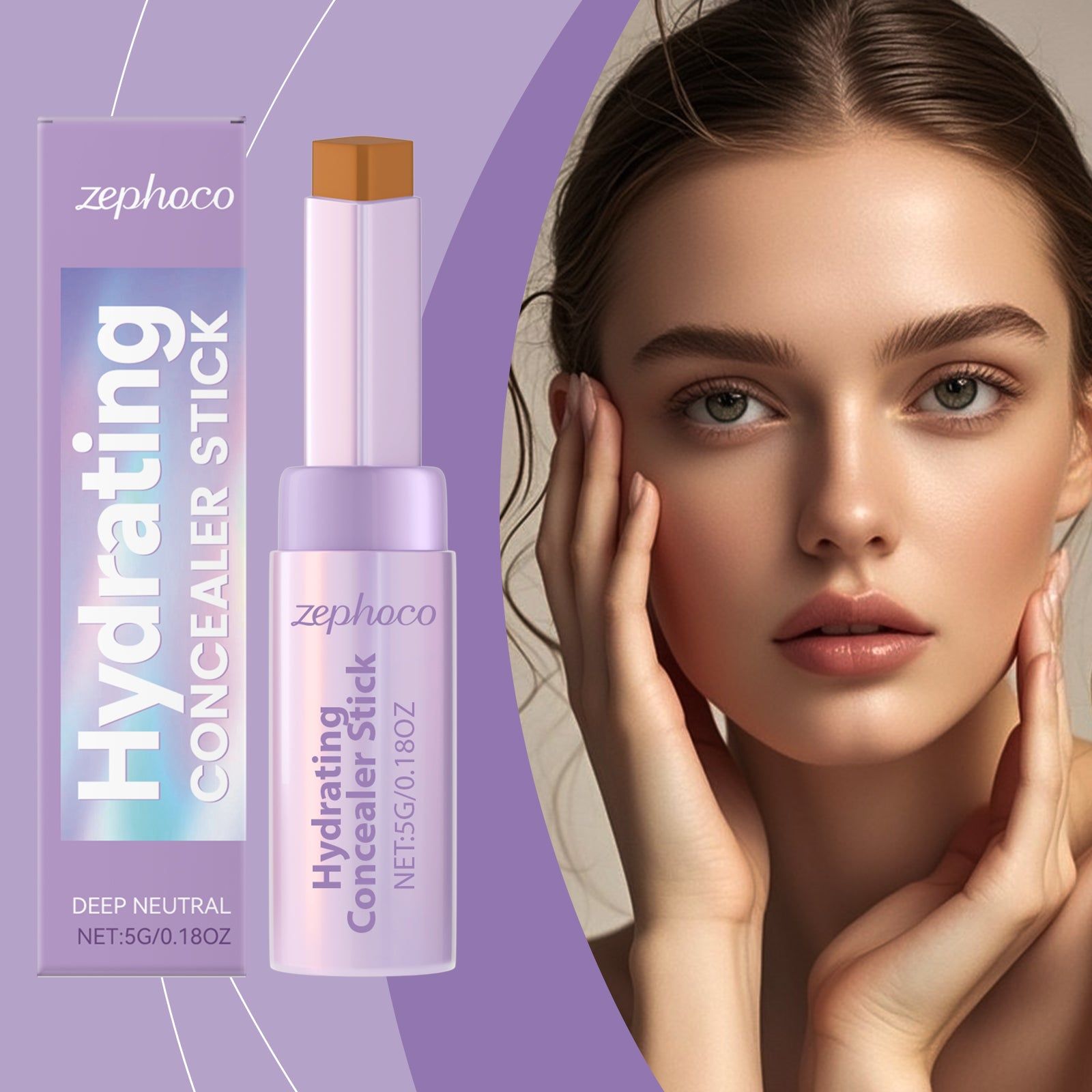 Contouring Concealer, Natural Face Makeup, Nose & Facial Sculpting, Compact Stick ,5g