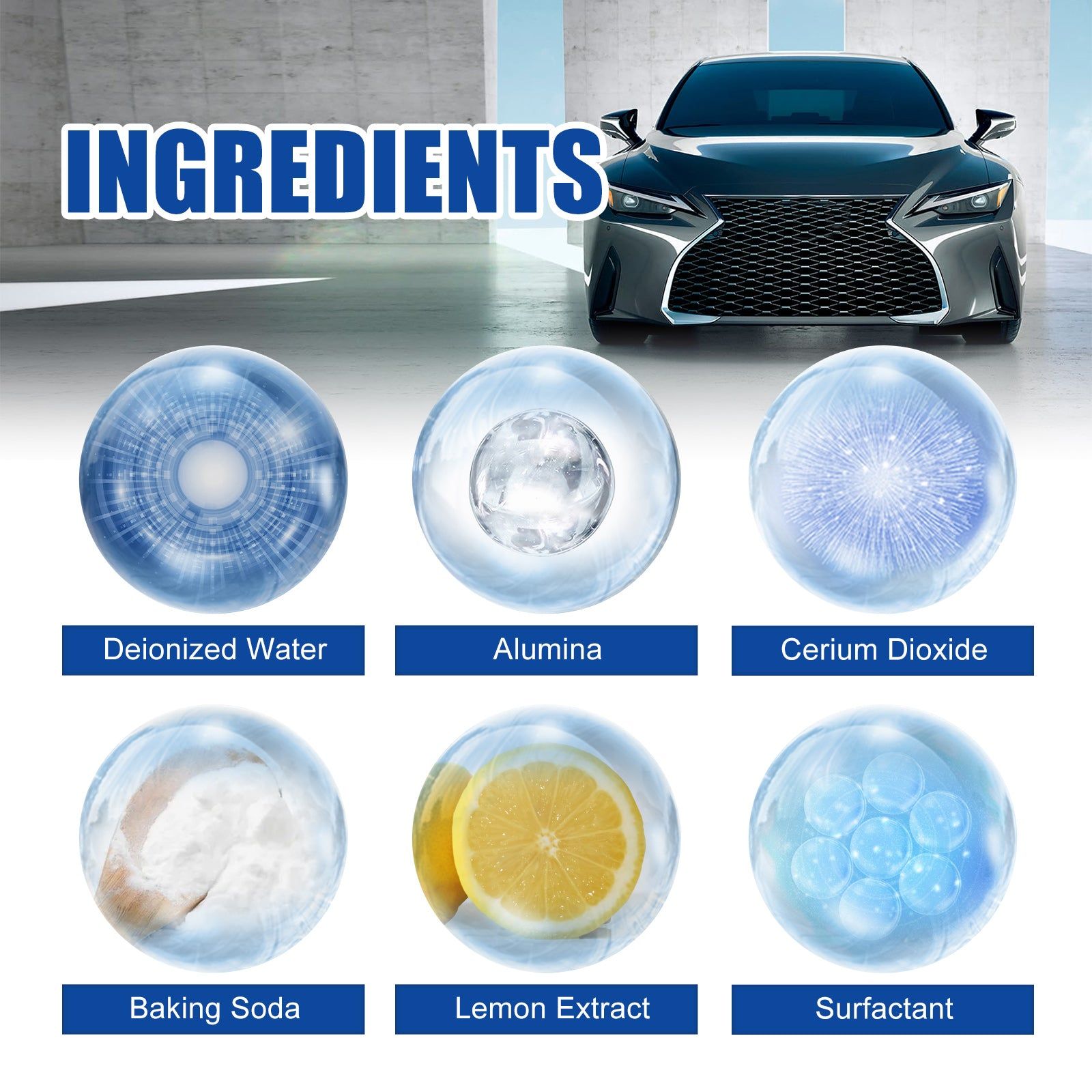2-in-1 Car Oil Film Cleaner, Decontamination & Stain Removal, Windshield Shine ,1set