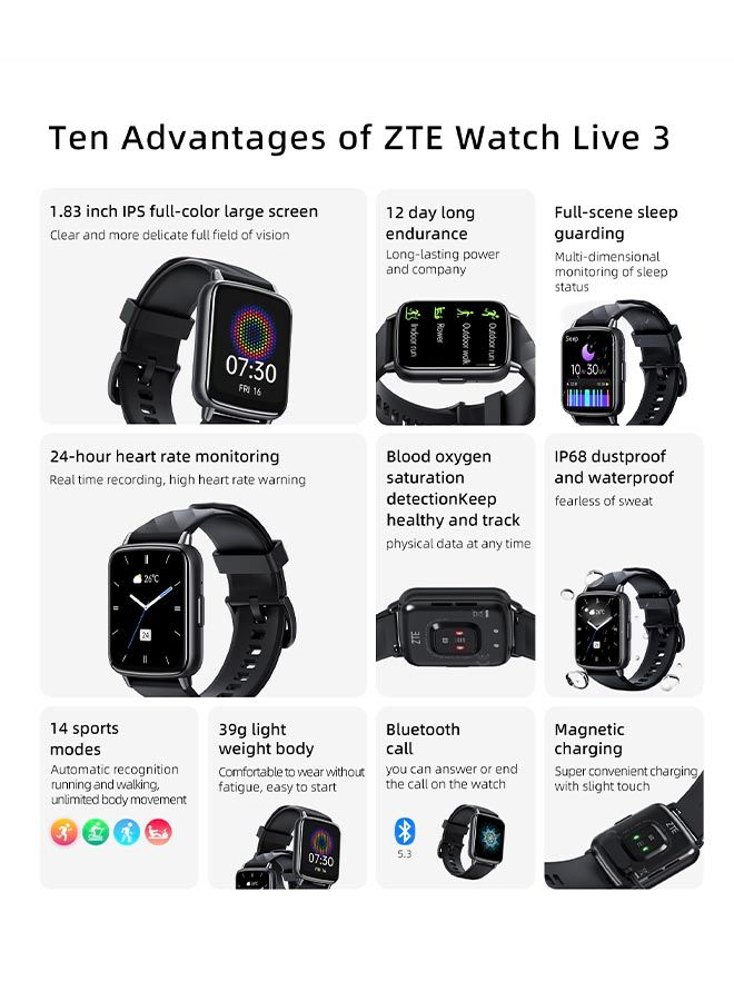ZTE Smart Watch Black Live 3 - Global Version