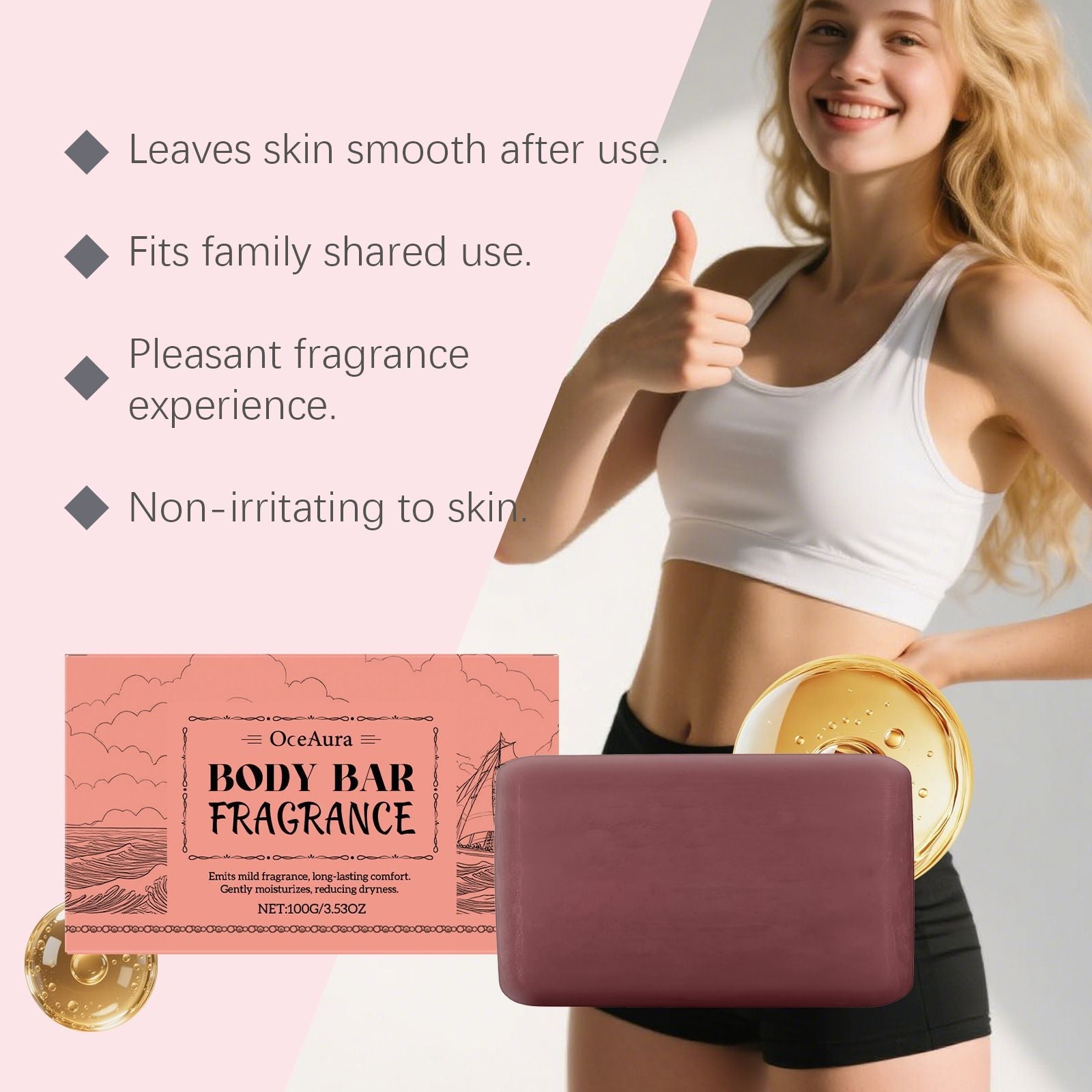 100g Fragrance Body Soap with Moisturizing and Gentle Cleansing