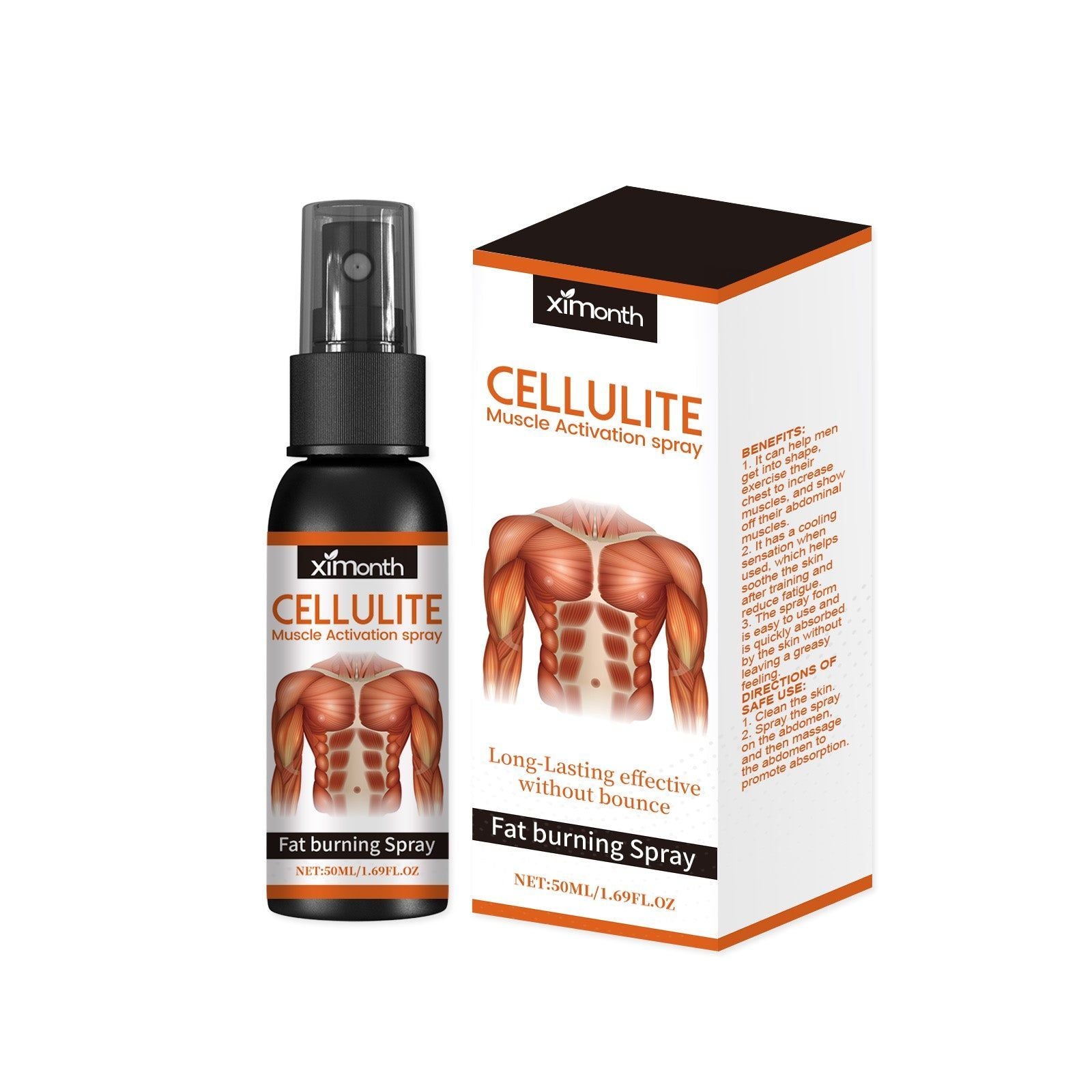 Abs Spray for Muscle Shaping, Toning, and Skin Smoothing, Cool Post-Workout Relief ,50ml