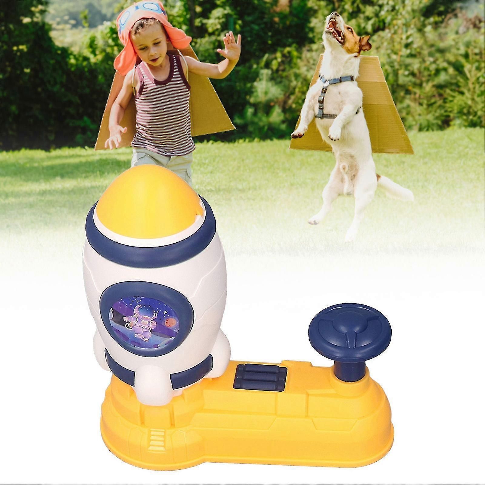 Flying Disc Step On Launch Toy For Kids Cute Spaceship Interactive Outdoor Activity Pop Up Stomp Toys