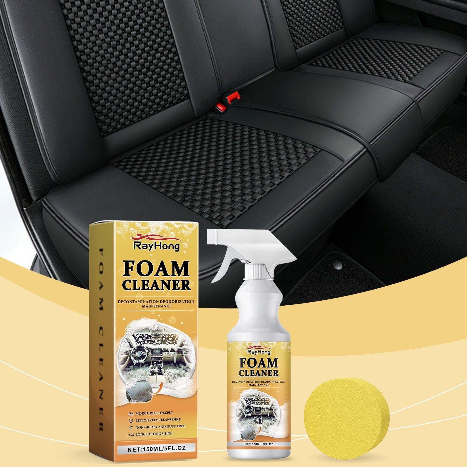 Car Paint Maintenance Foam Cleaner, Interior & Exterior, Water-Repellent, Long-Lasting Shine ,1set