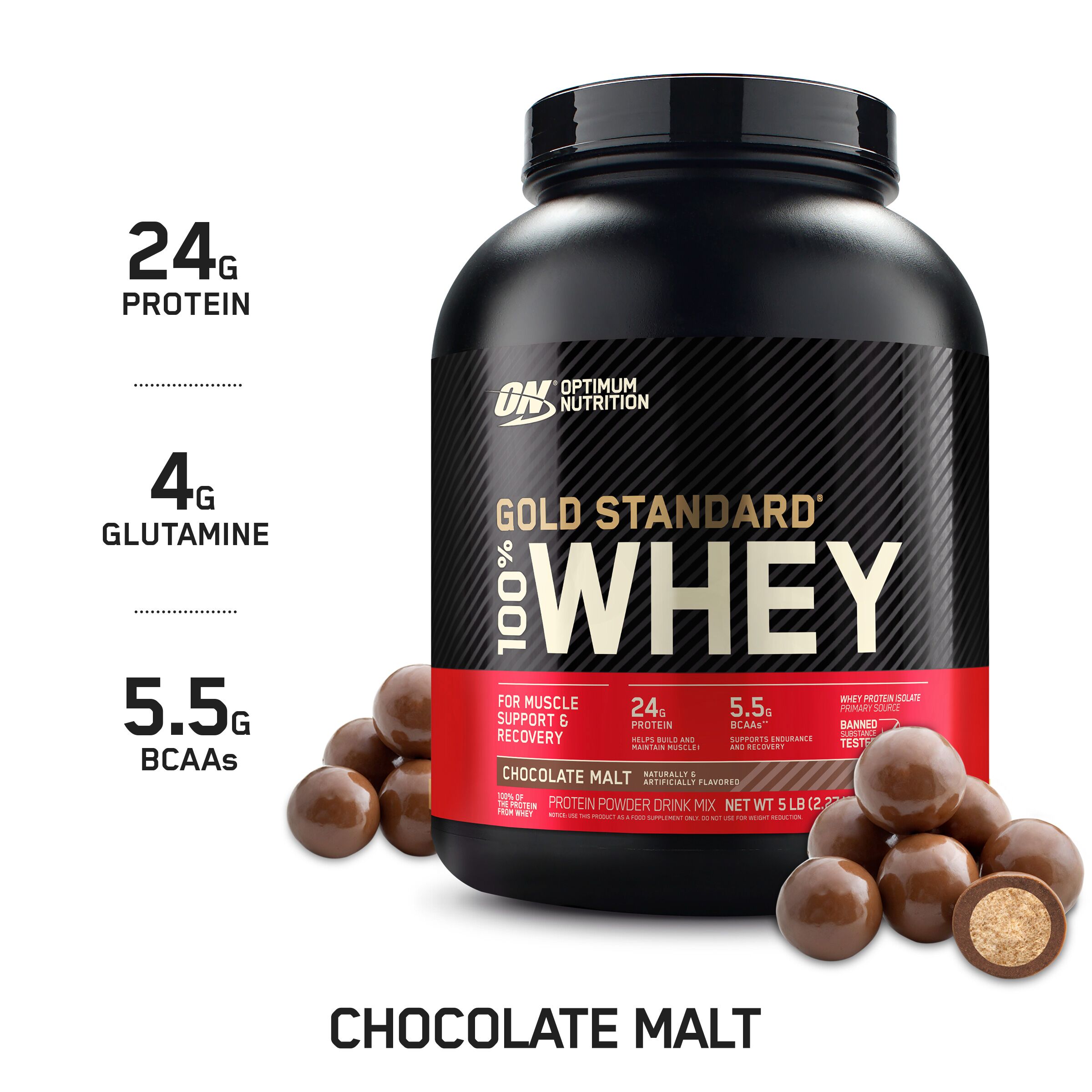 ON 100% WHEY GOLD Std 5-LB Chocolate Malt