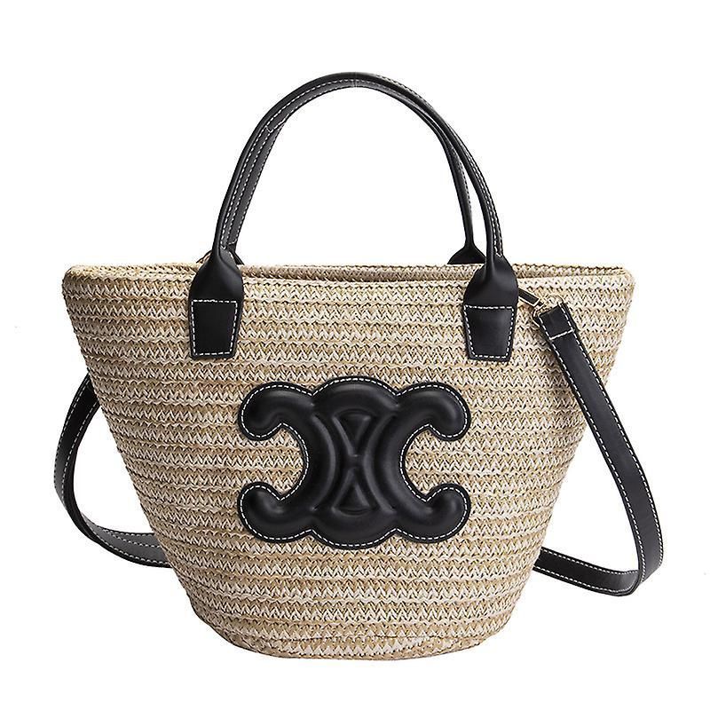 New Arrival Ladies' Straw Tote Bag - Elegant Beach Bag with Rattan Embellishments