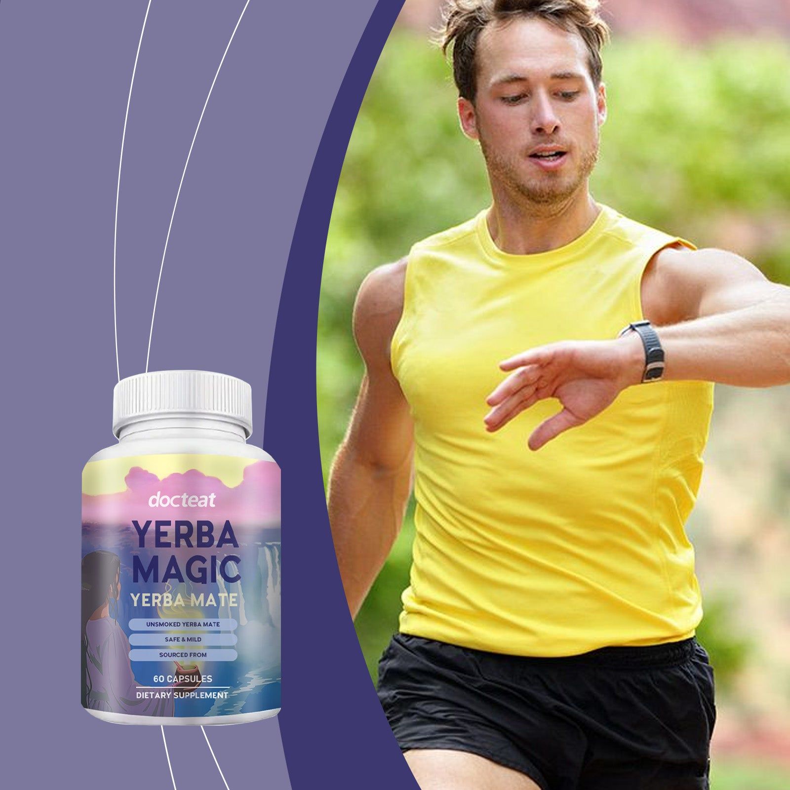Boost Energy and Body Care with Yerba Mate Capsules, Natural Focus Support ,60pcs
