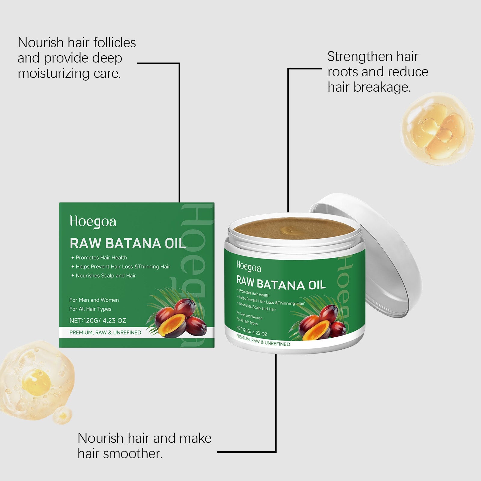 Batana Hair Care Cream, Hydrating, Moisturizing, Frizz Control, Hair Loss Prevention ,120g