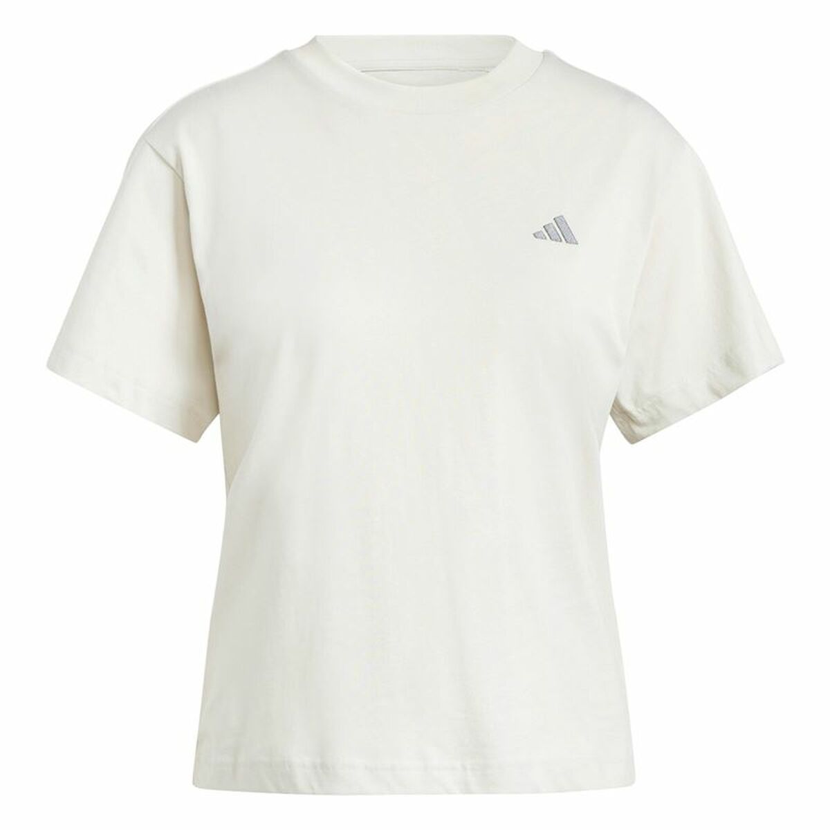 Women’s Short Sleeve T-Shirt Adidas Essentials Small Logo White Beige
