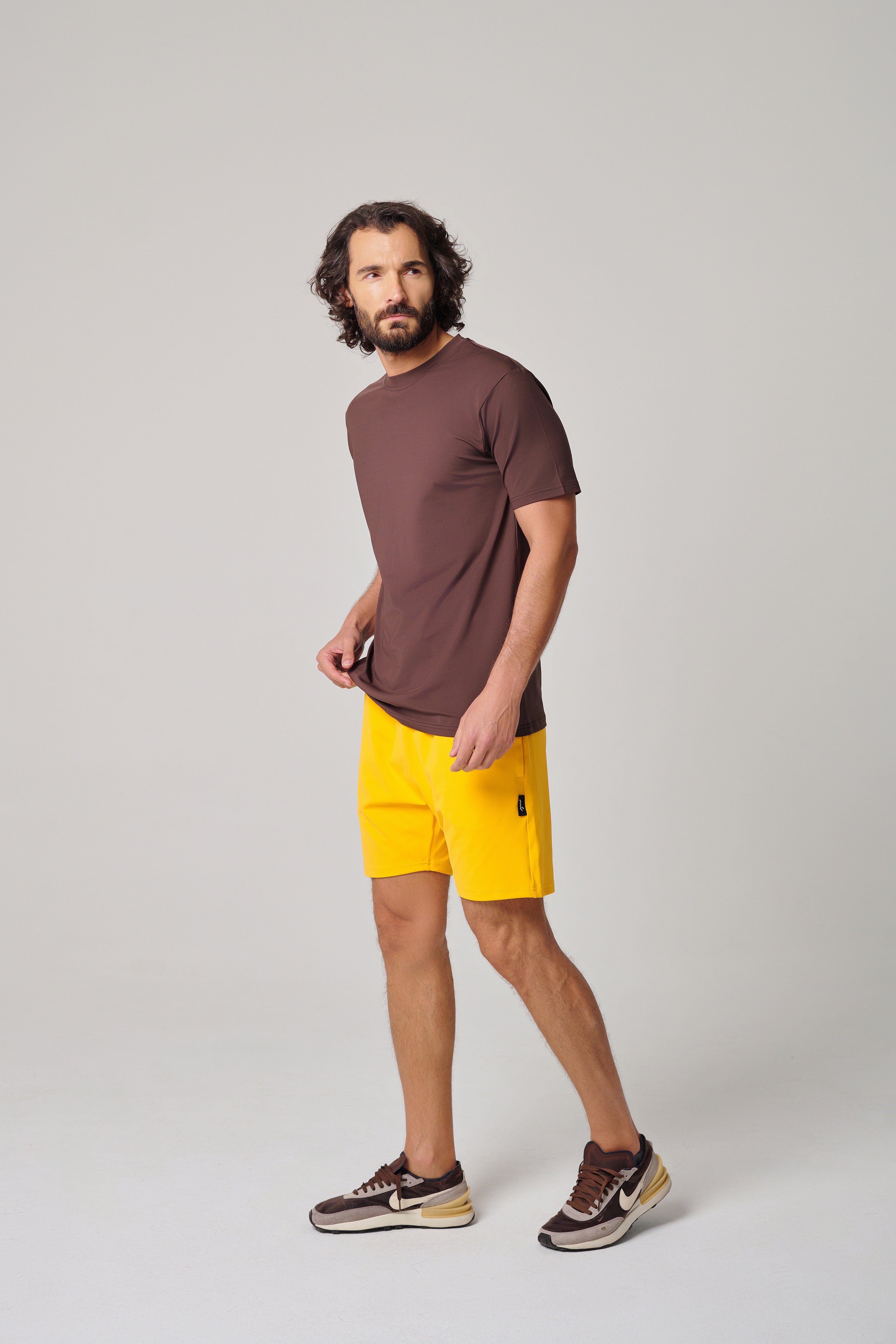 Regular Fit Men Shorts - Bright Yellow