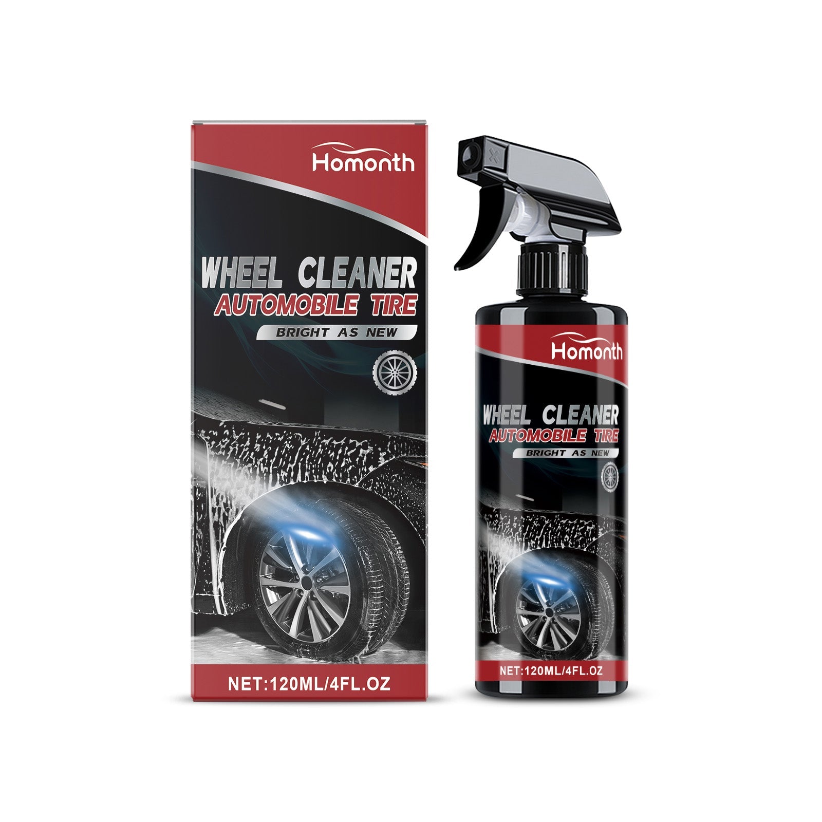 Car Wheel Cleaning Spray, Decontamination, Maintenance, Dirt Removal, Protect & Shine ,120ml