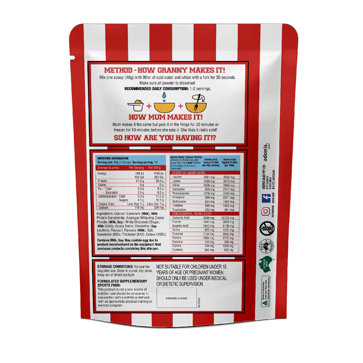 ADONIS C D MANGO VANILA .400 GM