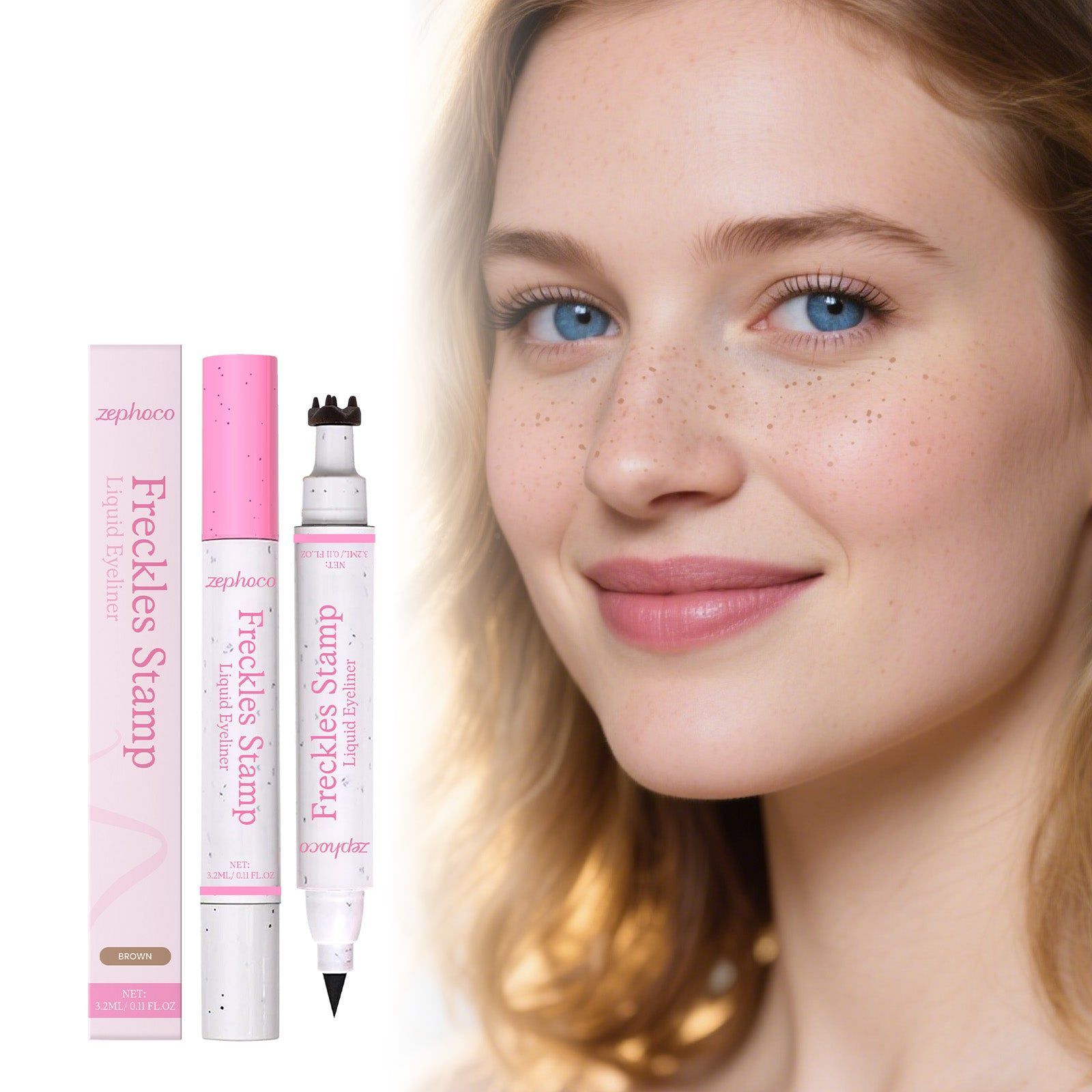 2-in-1 Waterproof Eyeliner Freckle Pen, Natural Makeup, Smudge-Proof, Beauty Products ,3.2ml