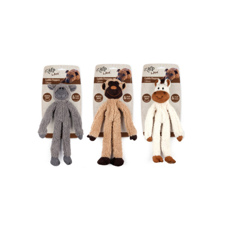 All For Paws Lambswool Cuddle Ropey Floppers Assorted - 3 pcs/pk
