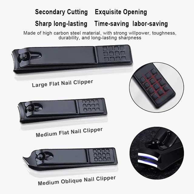 18pcs Manicure Cutters Nail Clipper Set - Professional Grooming Kit for Nails, Cuticles & Toenails