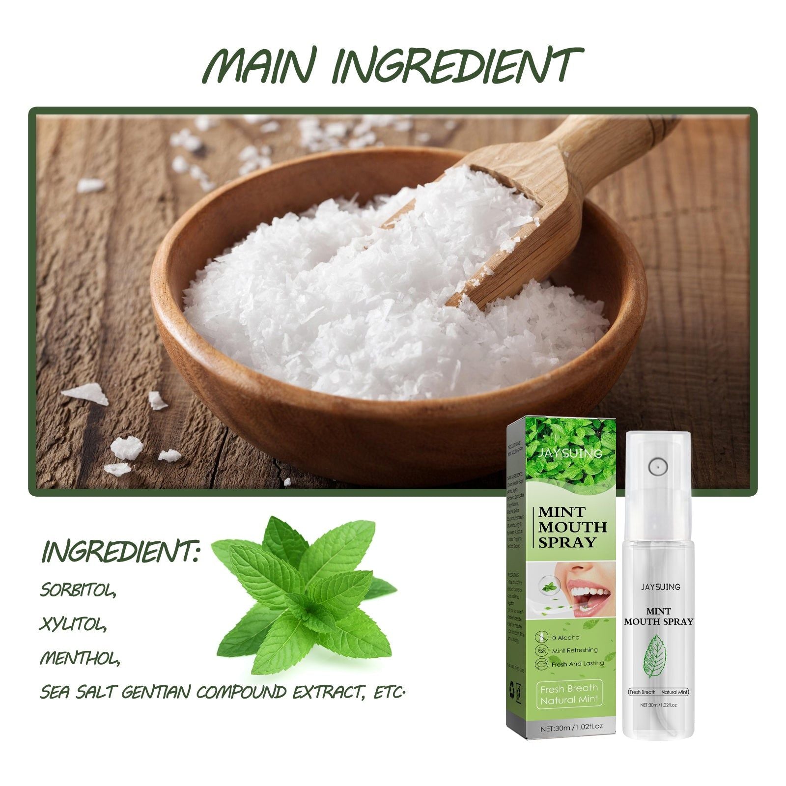 Breath Freshener, Long-lasting Minty Fragrance, Remove Odor, Fresh Breath ,30ml