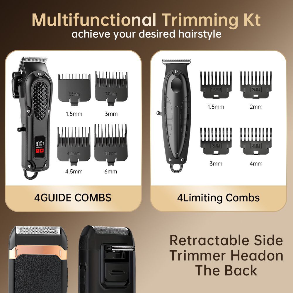 Rechargeable Hair Clipper Trimmer Kit