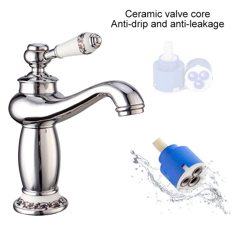 Copper Antique Hot Cold Double Blue White Porcelain Faucet Antique