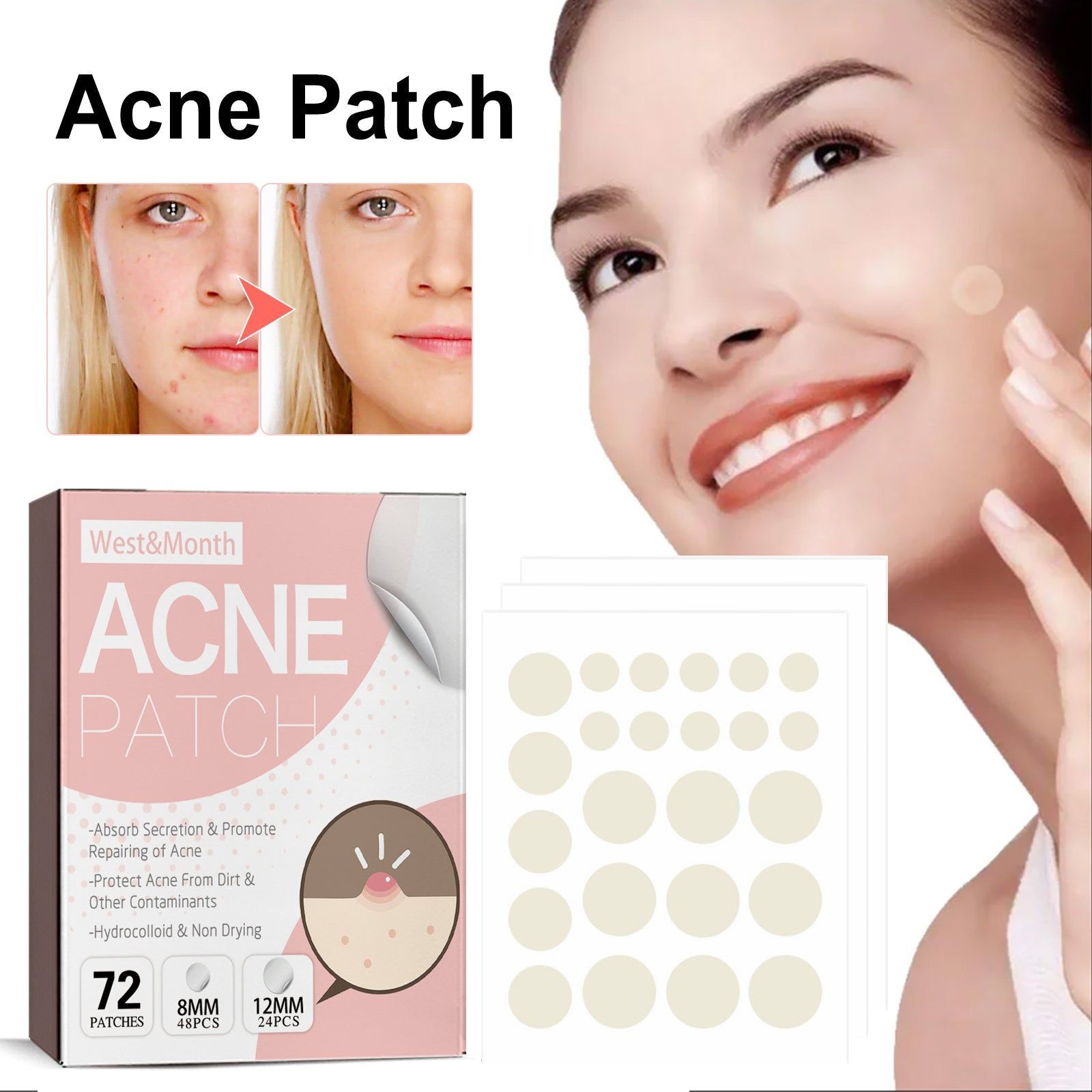 Acne Patch, Purify Pores, Clear Pimples, Invisible Breathable Acne Spot Treatment ,720pcs