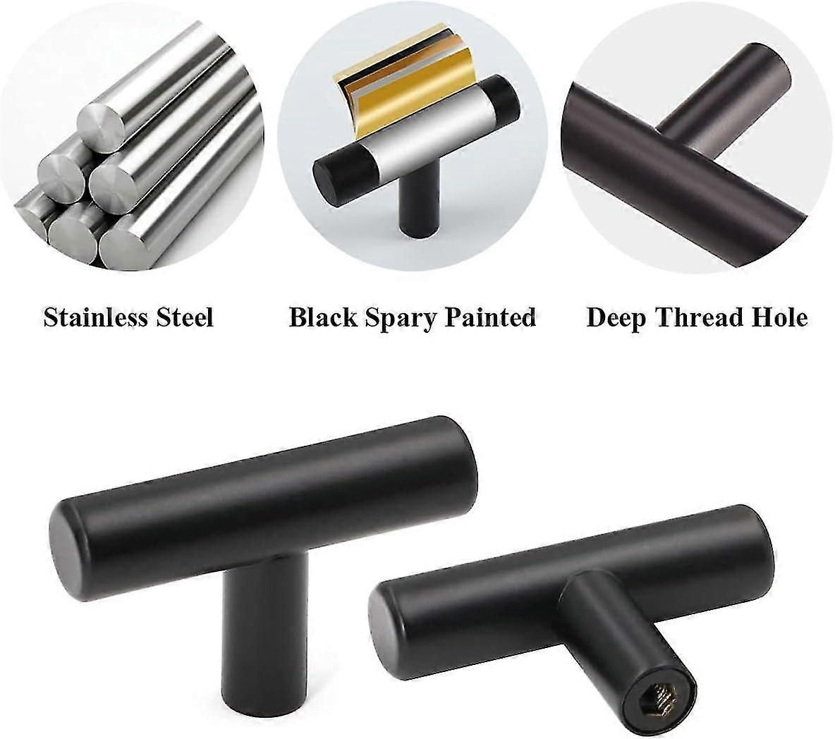 10pcs Stainless Steel Cabinet Knobs Vintage Drawer & Cupboard Handles