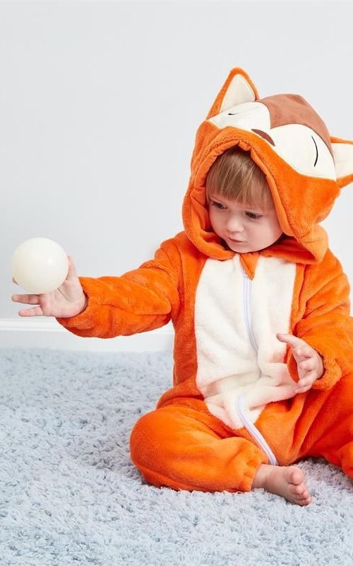 Baby Winter Animal Costume Flannel Hooded Jumpsuit Zipper Romper Cosplay Outfits