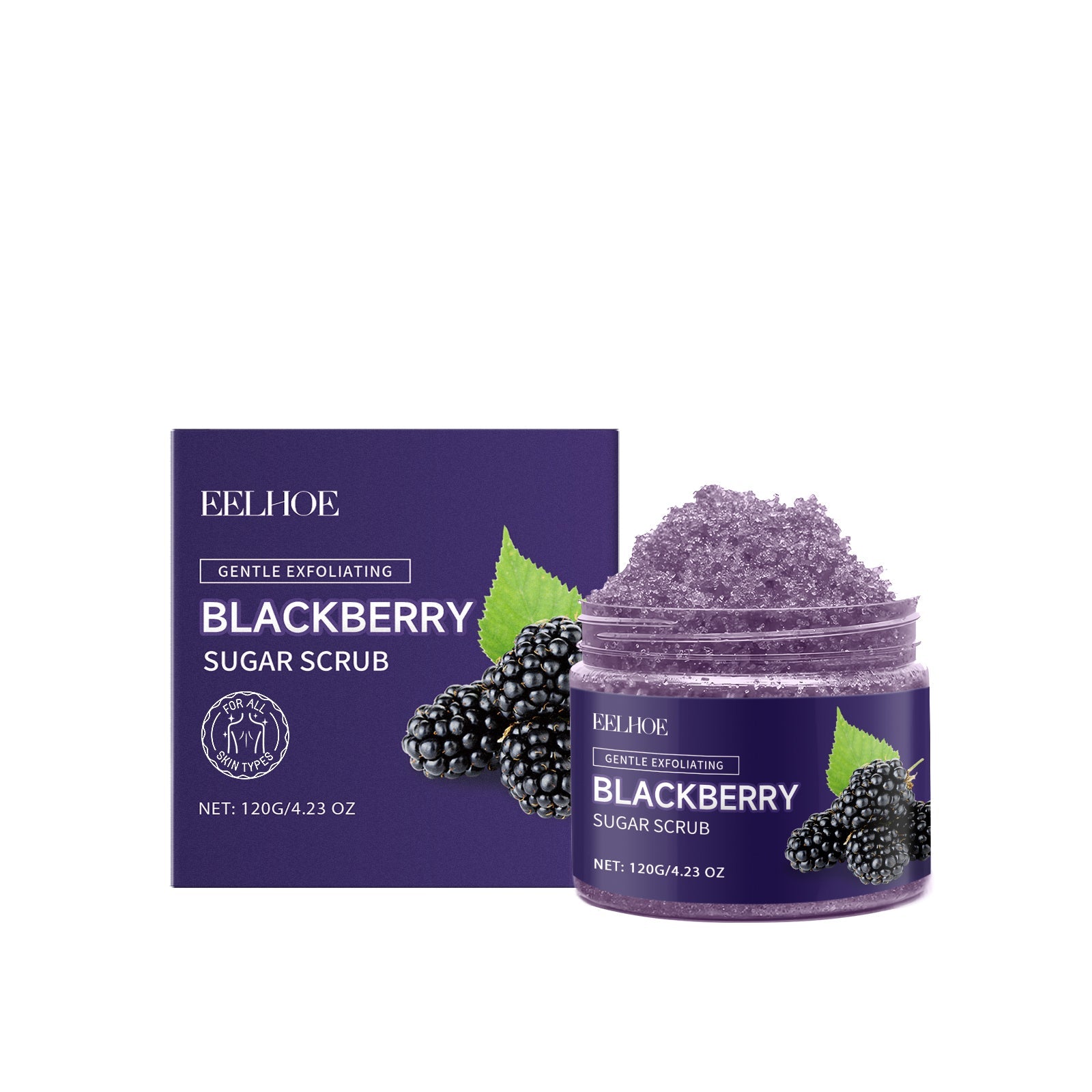 Blackberry Sugar Body Scrub, Gentle Exfoliating, Hydrating, Spa-Quality Body Care ,120g