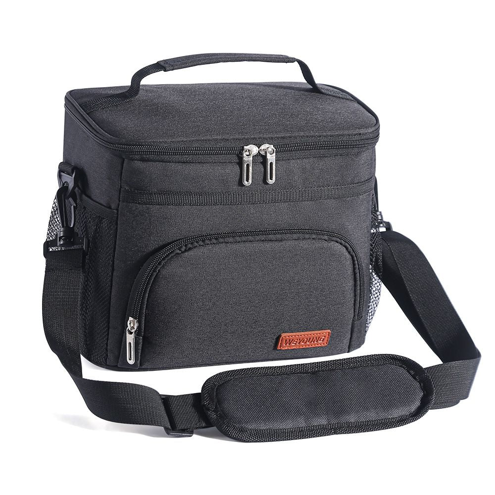 Large Capacity Insulated Lunch Bag Oxford Thermal Cooler Tote with Shoulder Strap