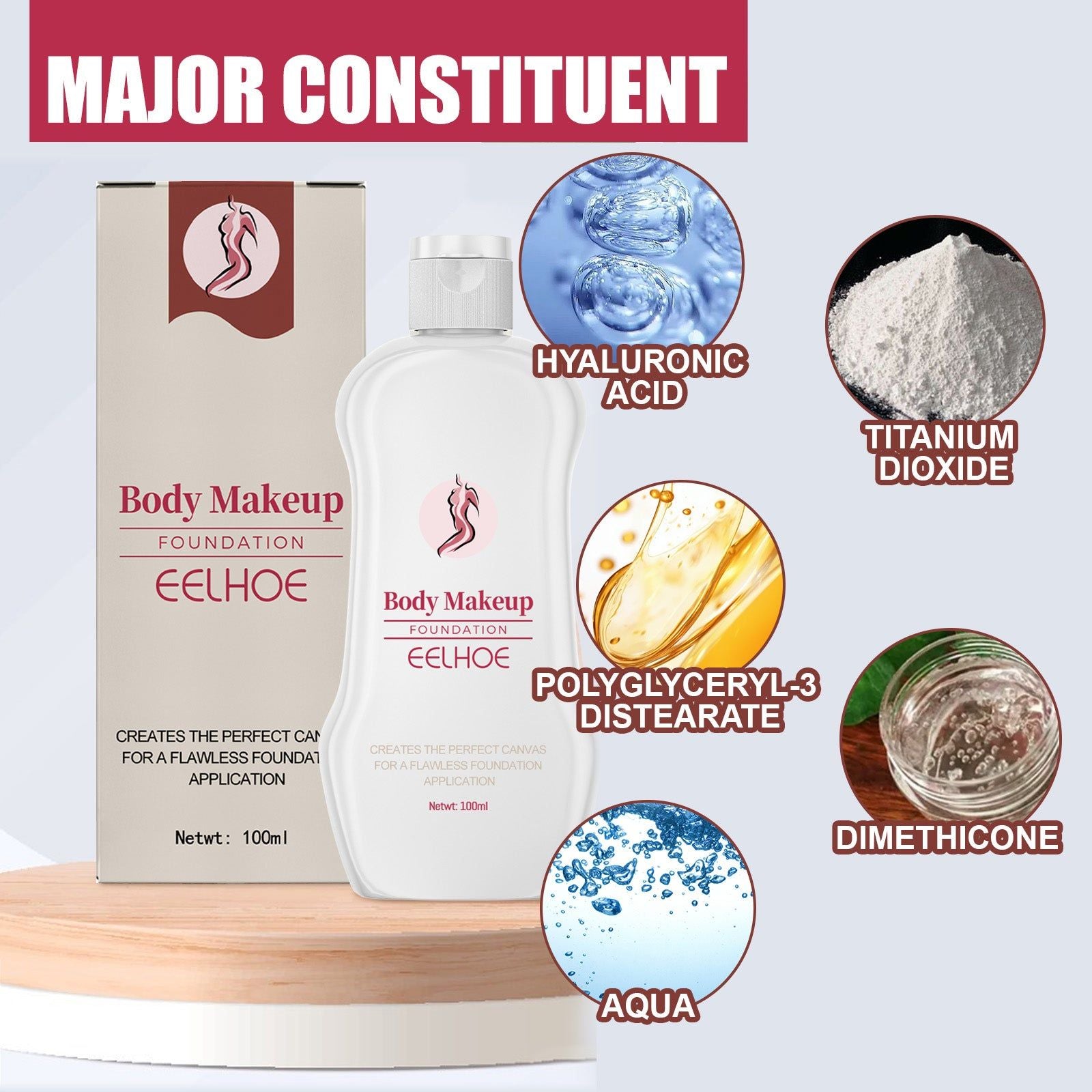 Body Makeup Liquid Foundation, Cover Up Skin Defects, Long-Lasting Moisturizer ,100ml
