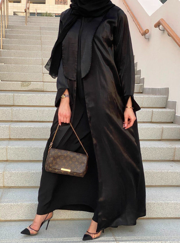 MOiSTREET Rotana Shimmer Abaya set with Underdress & Sheila