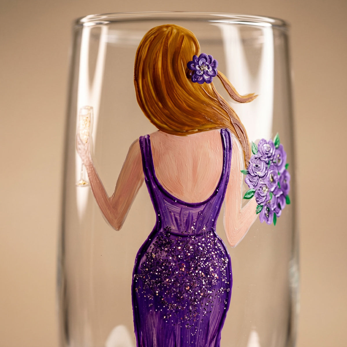 Handi Made Handpainted Bridal Champagne Flutes (Set of 2) (Delivered in up to 7 days)