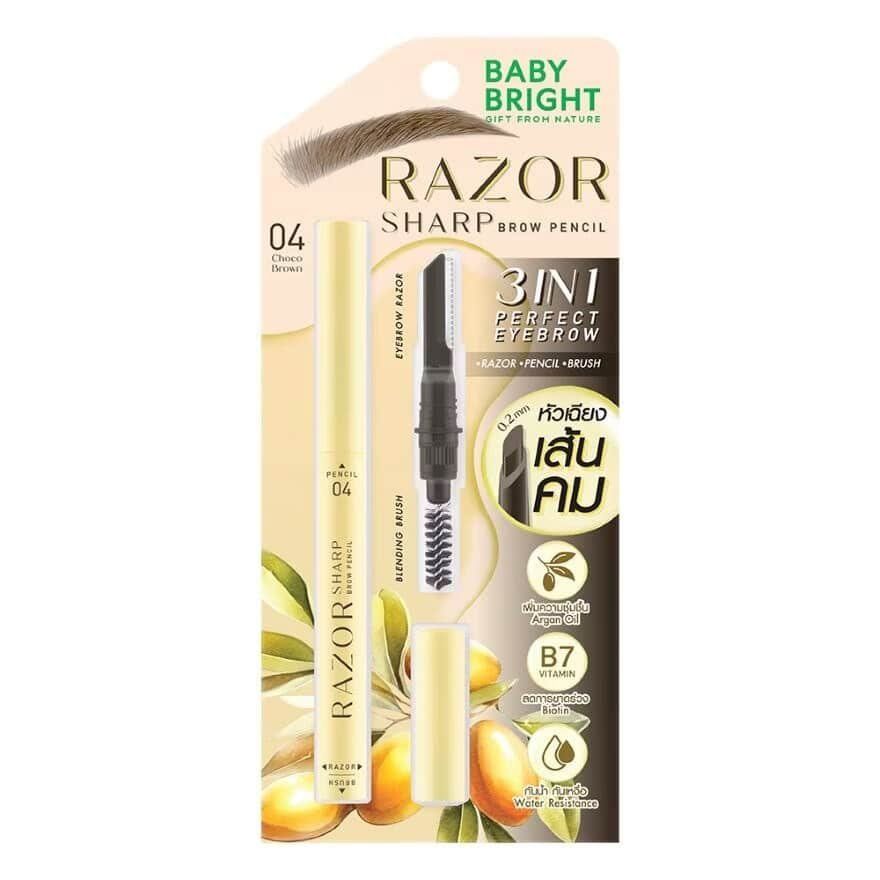Razor Sharp Brow Pencil 0.15g Baby Bright (M) #04 Choco Brown