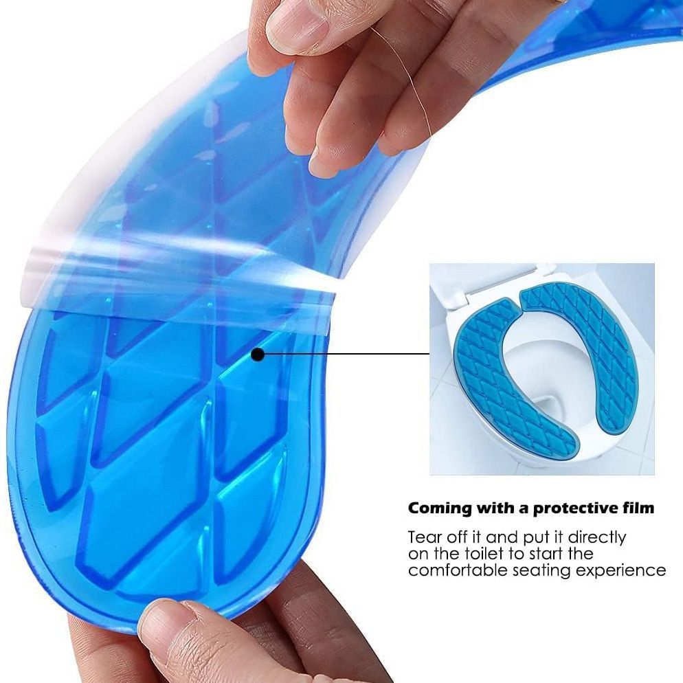Washable Gel Toilet Seat Cover: Padded Riser Pad for Toilets and Toilet Chairs, Provides Maximum Pain Relief