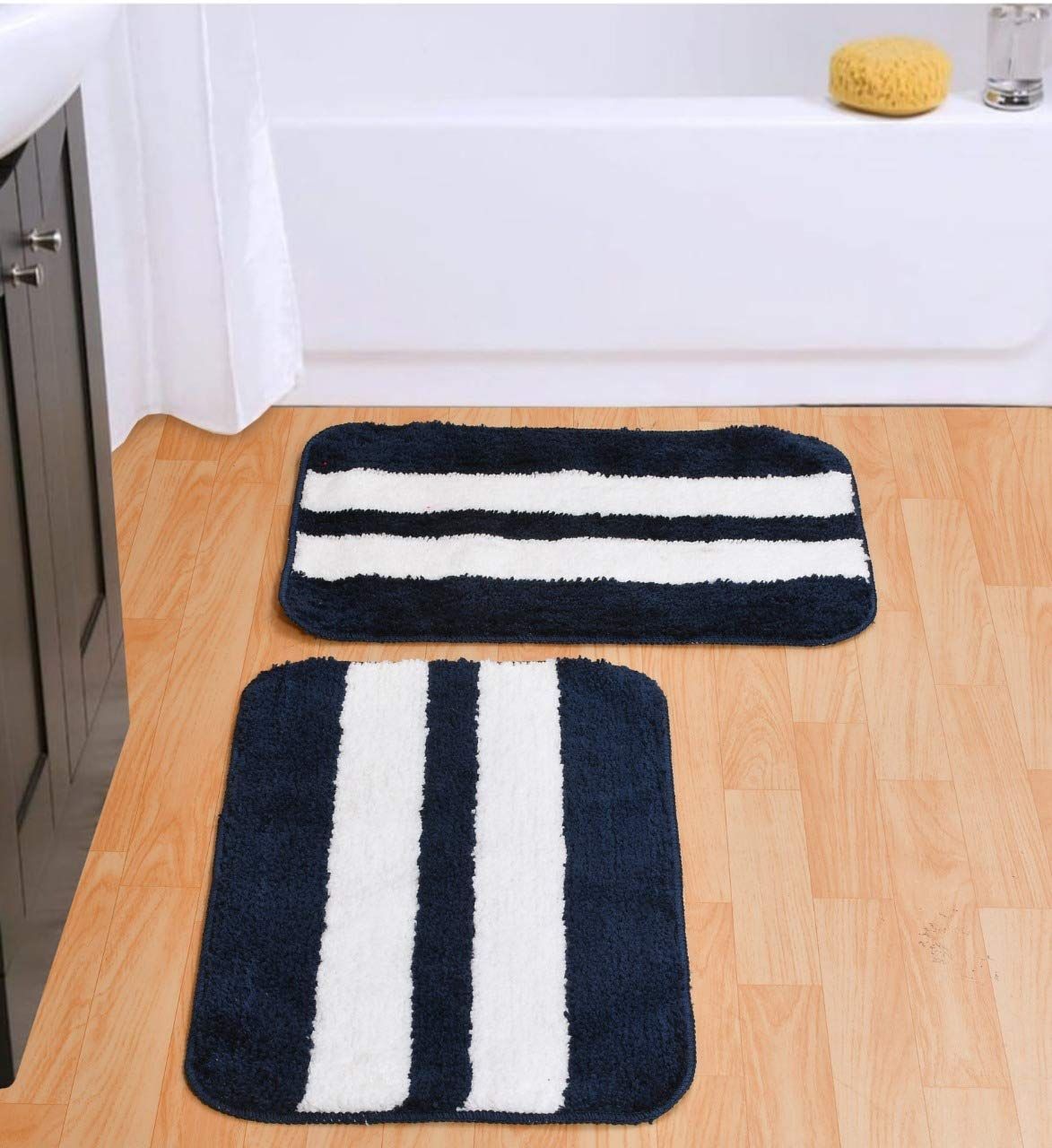 AIESY® Set of 2 pcs Soft Anti Slip Runner Quick Dry Bath Mat
