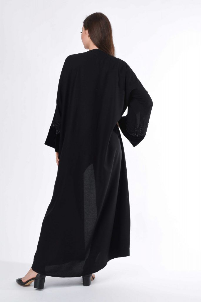MOiSTREET Front Open Abaya With Hand Embroidery