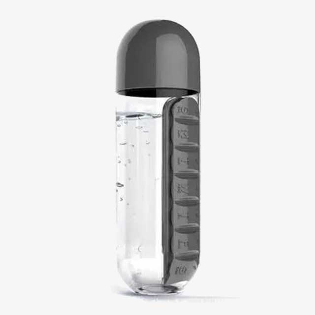 Portable Plastic Medicine Bottle 2-in-1 - Convenient Travel Pill Dispenser &amp; Storage Container