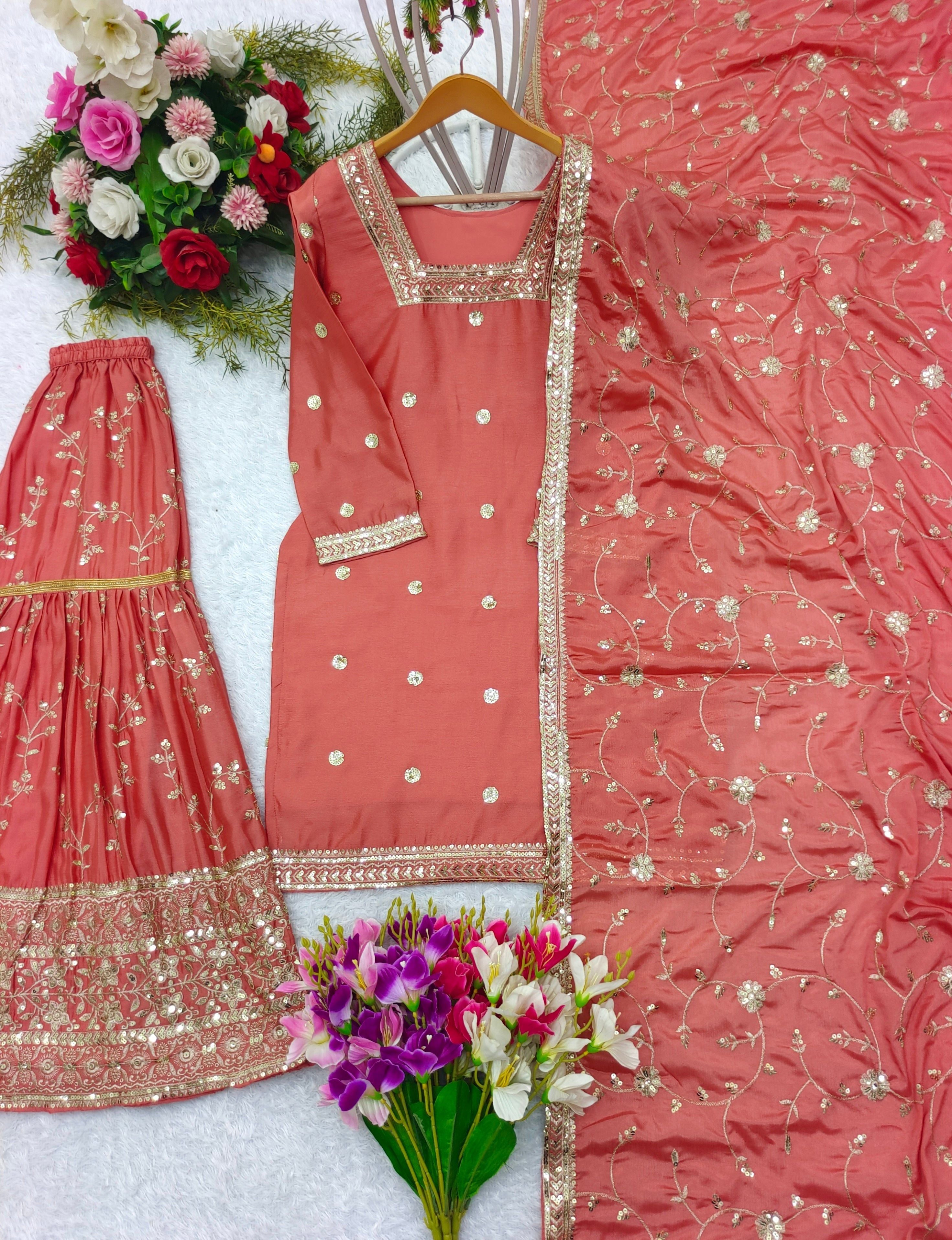 Designer Party Wear Top-Sararo And Fancy Dupatta