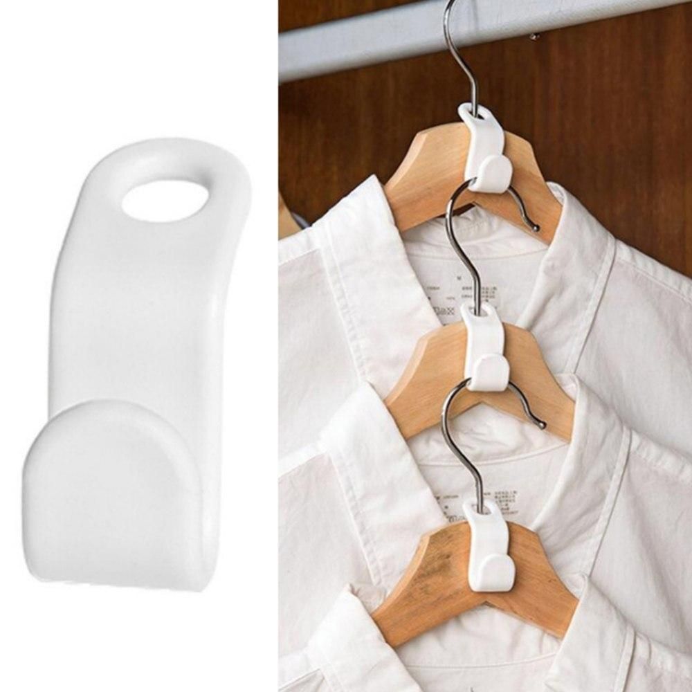 50pcs Home Hanger Connection Hook Plastic Stackable Link Buckle Hook For Clothes Closet