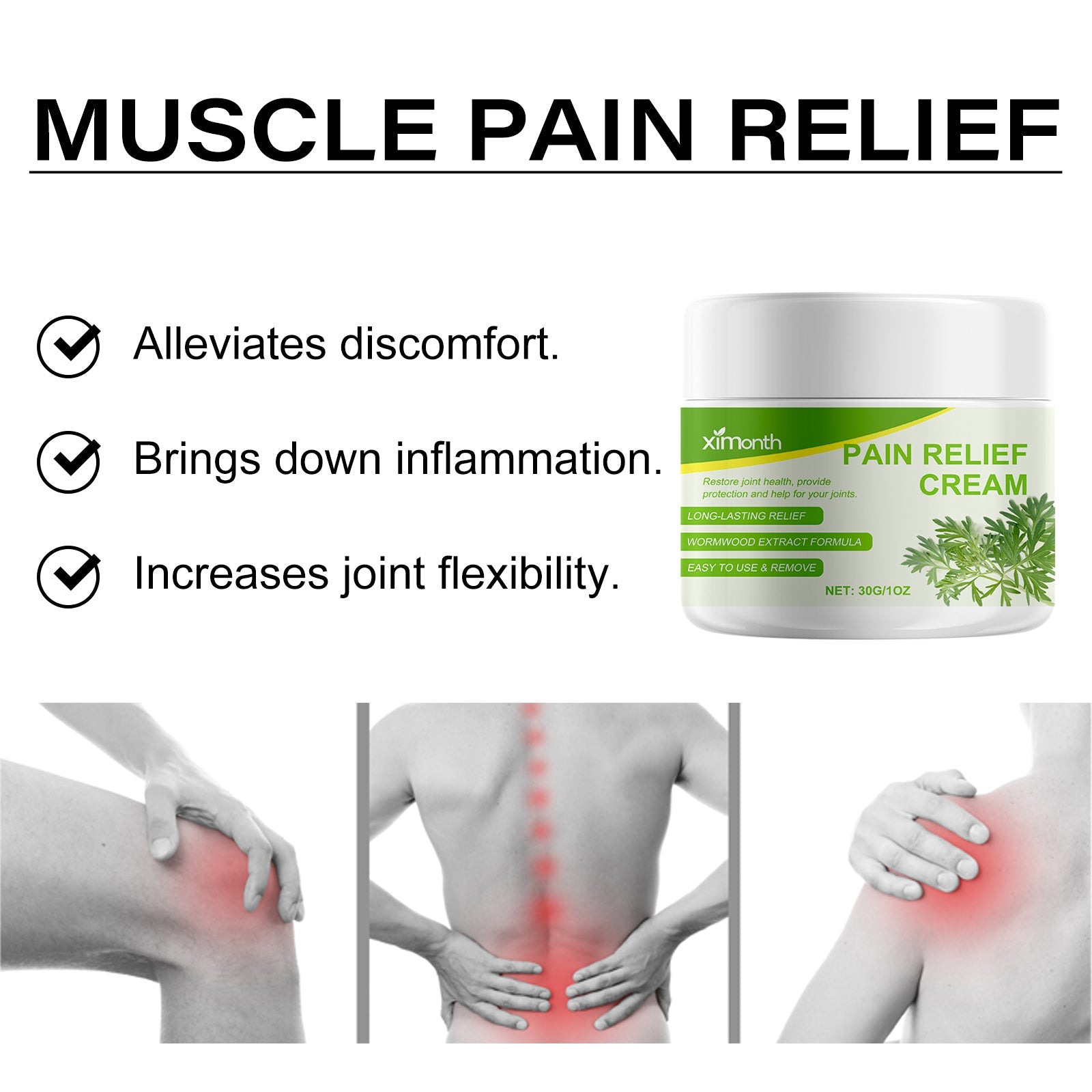 Joint Care Pain Relief Cream, Herbal, Natural, Fast-Acting, Muscle & Bone Relief ,30g