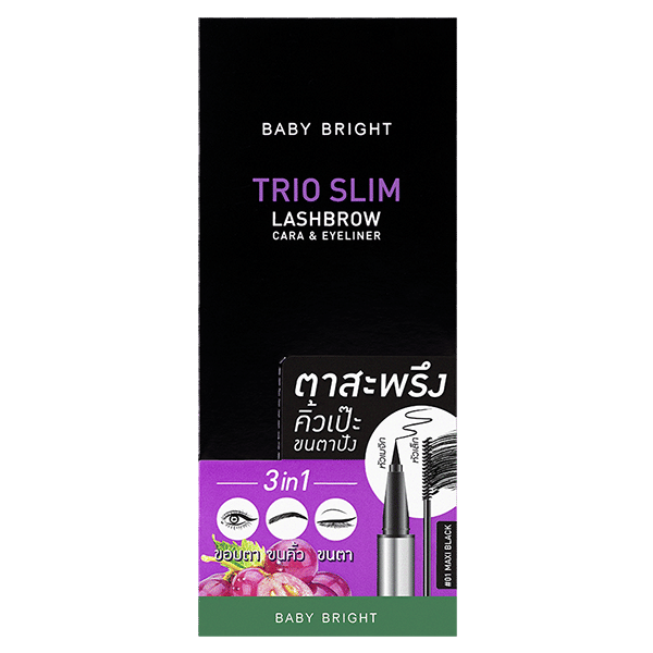 تريو سليم لاشبرو كارا آند آيلاينر 2 جرام + 0.5 مل بيبي برايت (M) #01 ماكسي بلاك