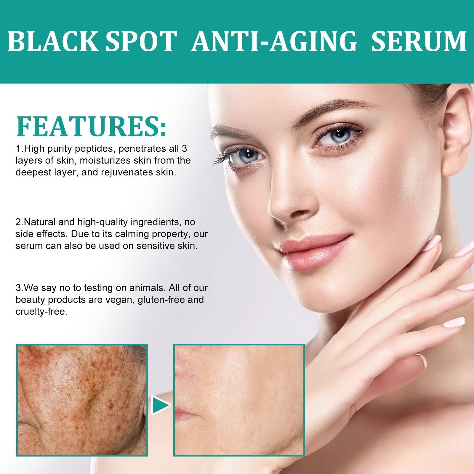 Dark Spots & Fine Lines Serum, Naturally Moisturizes, Fades Pigmentation, Anti-Aging ,30ml
