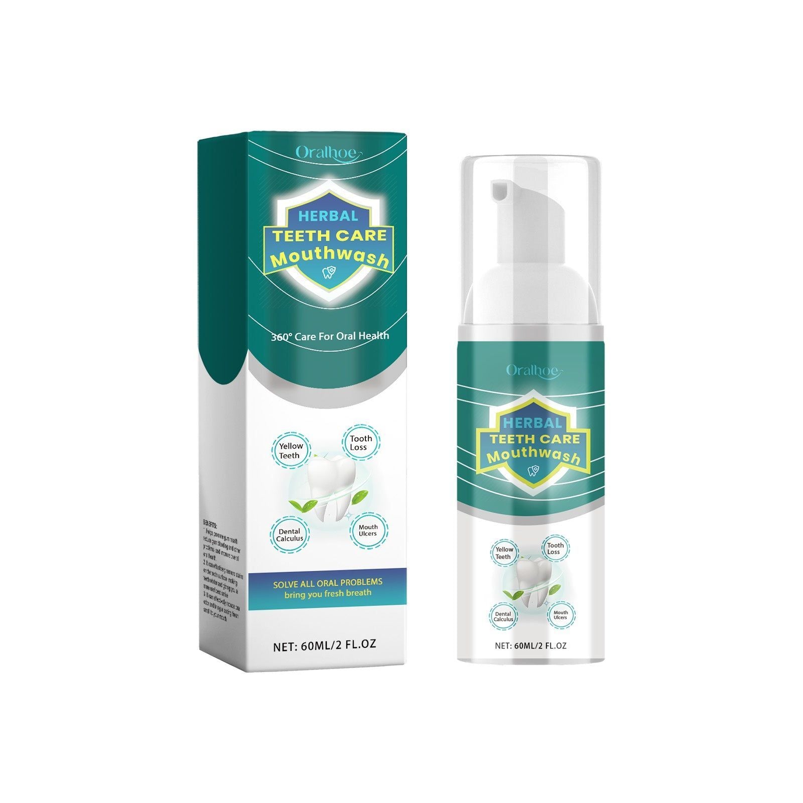 Brighten Your Smile with Clean Teeth Mousse, Fresh Breath, Gentle & Effective ,60ml