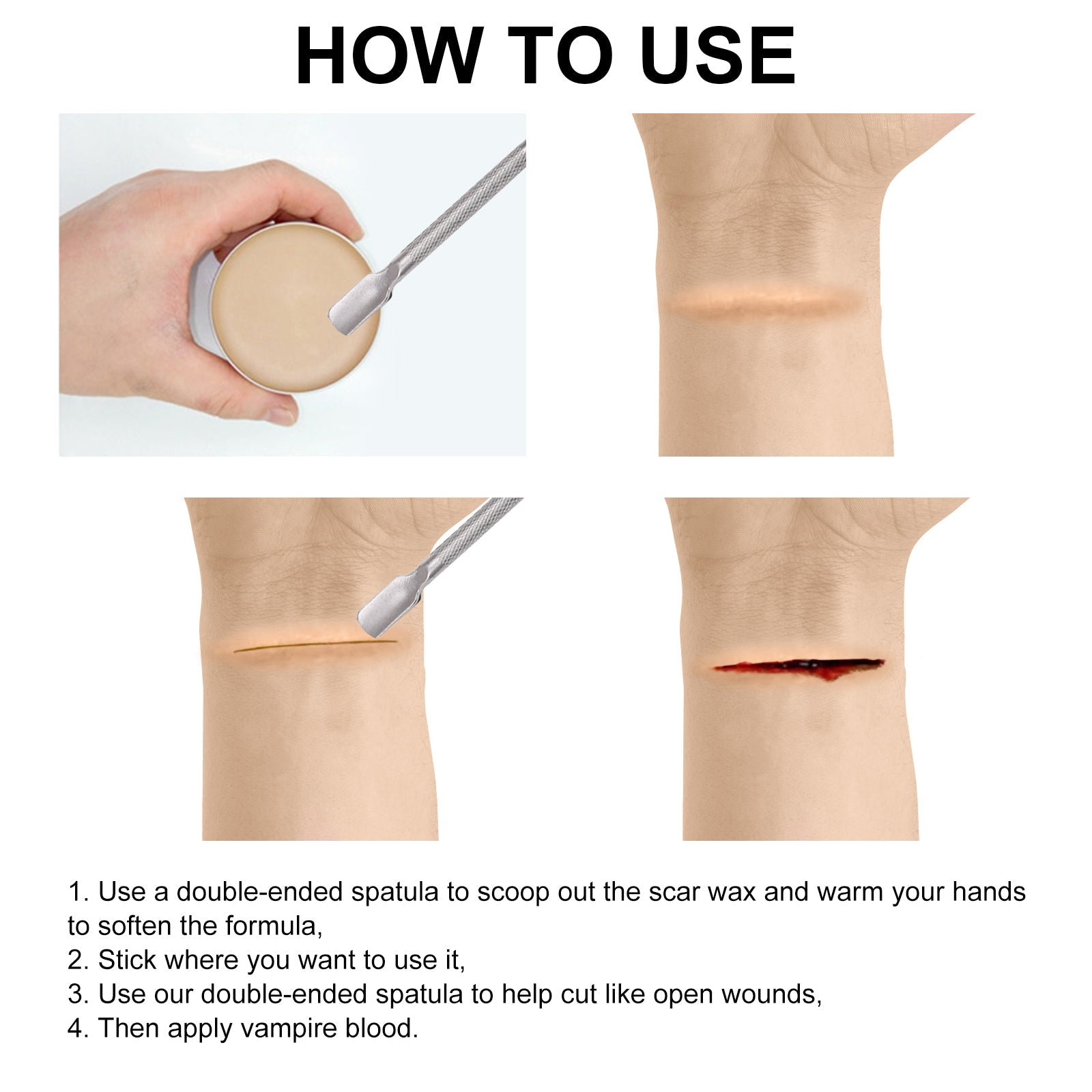 Create Realistic Fake Scars with SFX Makeup Kit, Horror, Wounds, Special Effects ,1set