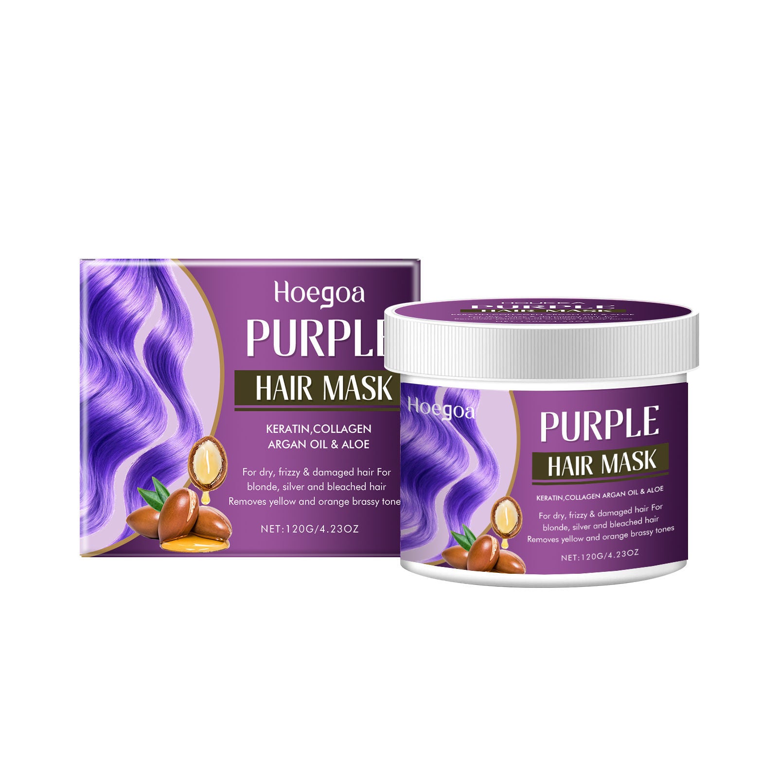 Brightening Hair Mask for Color Care, Moisturizing, Shinier, Long-lasting Cool Tones ,120g