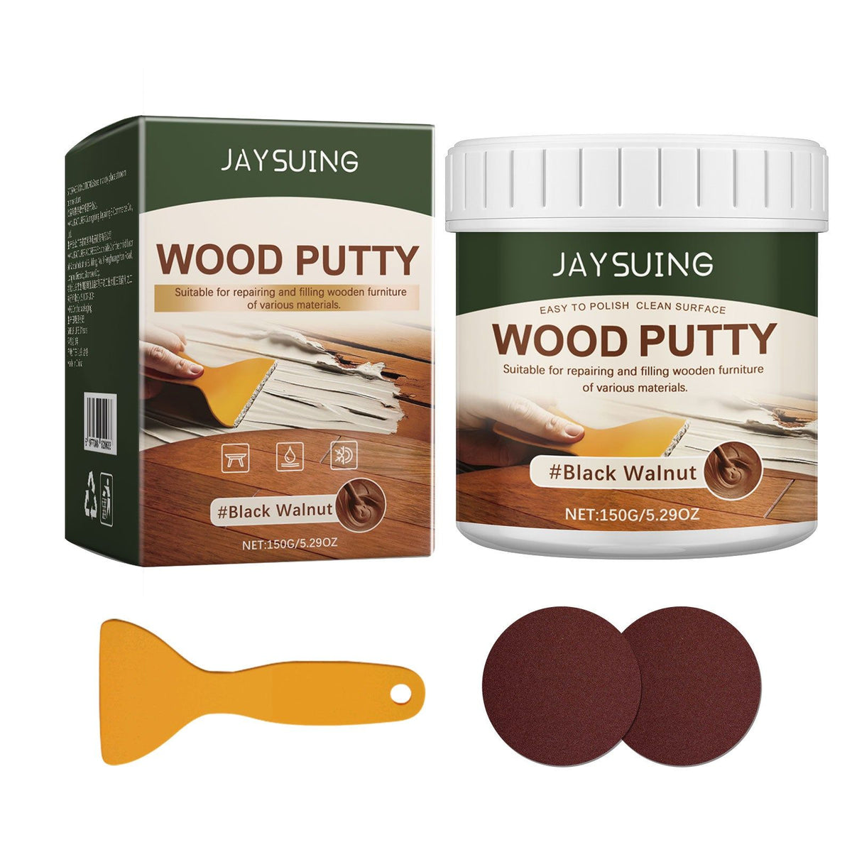 Premium Wood Putty, Crack Filler, Furniture Repair, Multi-Purpose, Easy to Use ,150g