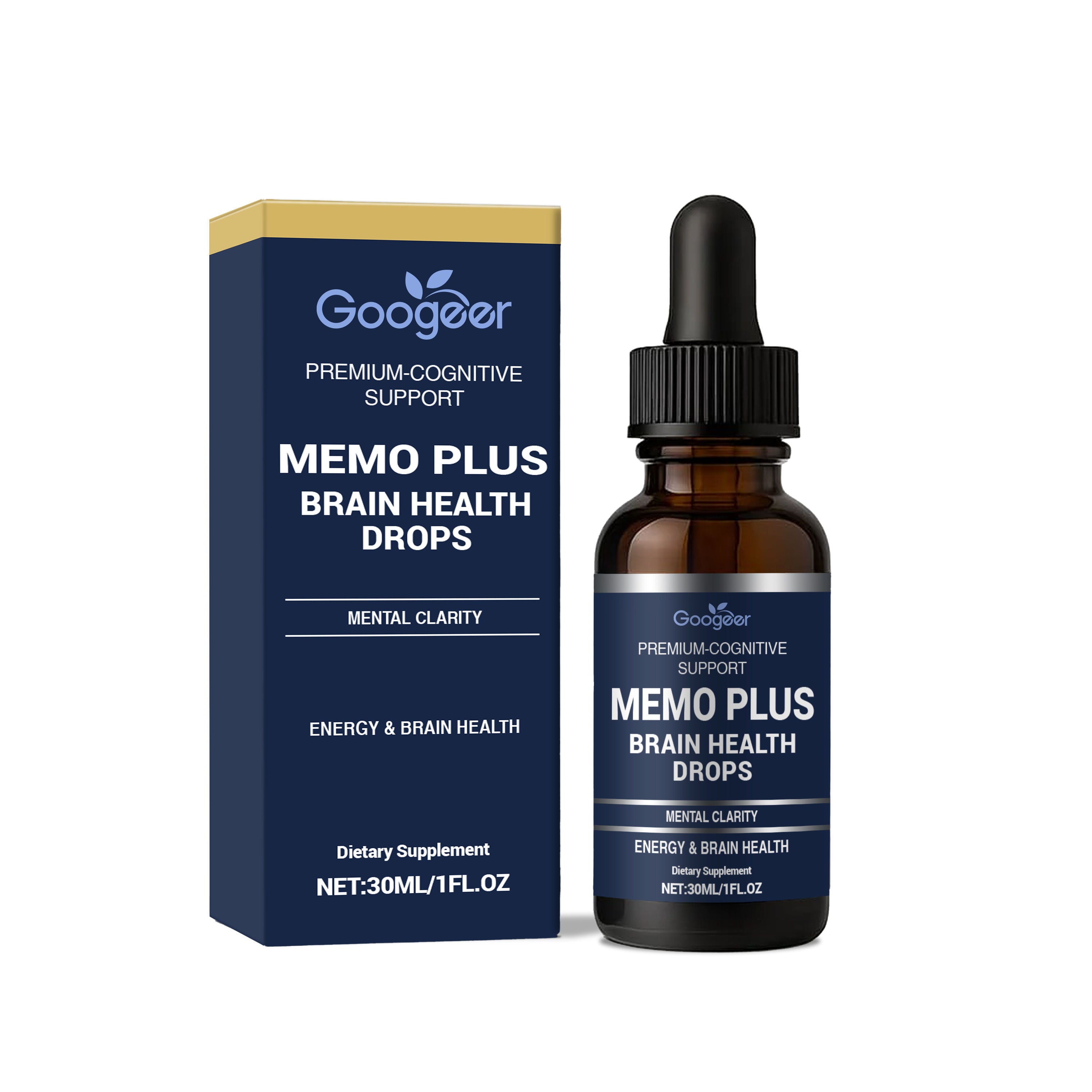 Boost Brain Power with Ginseng Ginkgo Drops, Enhance Focus, Relieve Fatigue ,30ml