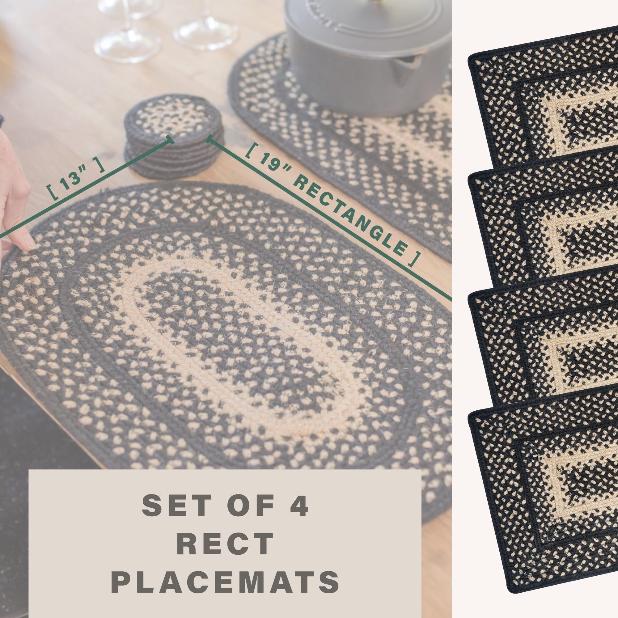 Jute Manchester Primitive Braided Placemats